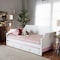 Baxton Studio Mariana Classic and Traditional White Finished Wood Full Size Daybed with Twin Size trundle 222-12539-9654-ZORO - alternate 1